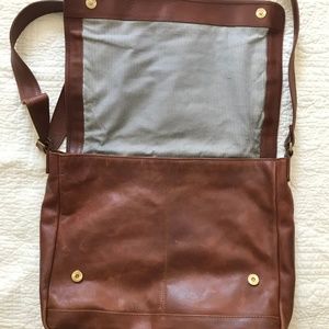 Cognac Real Leather Shoulder Strap Bag